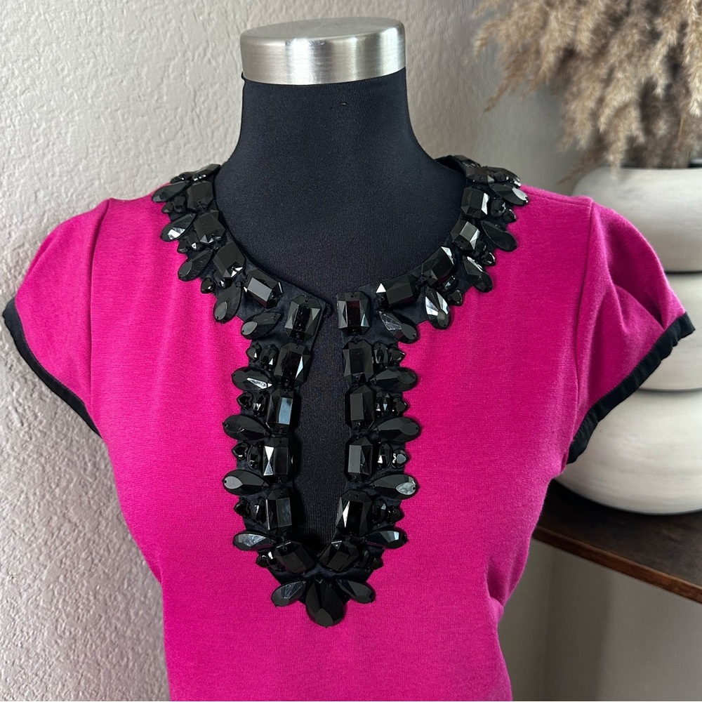 ECI Magenta Black Trim w/ Gems Size 8 - Picture 2 of 6